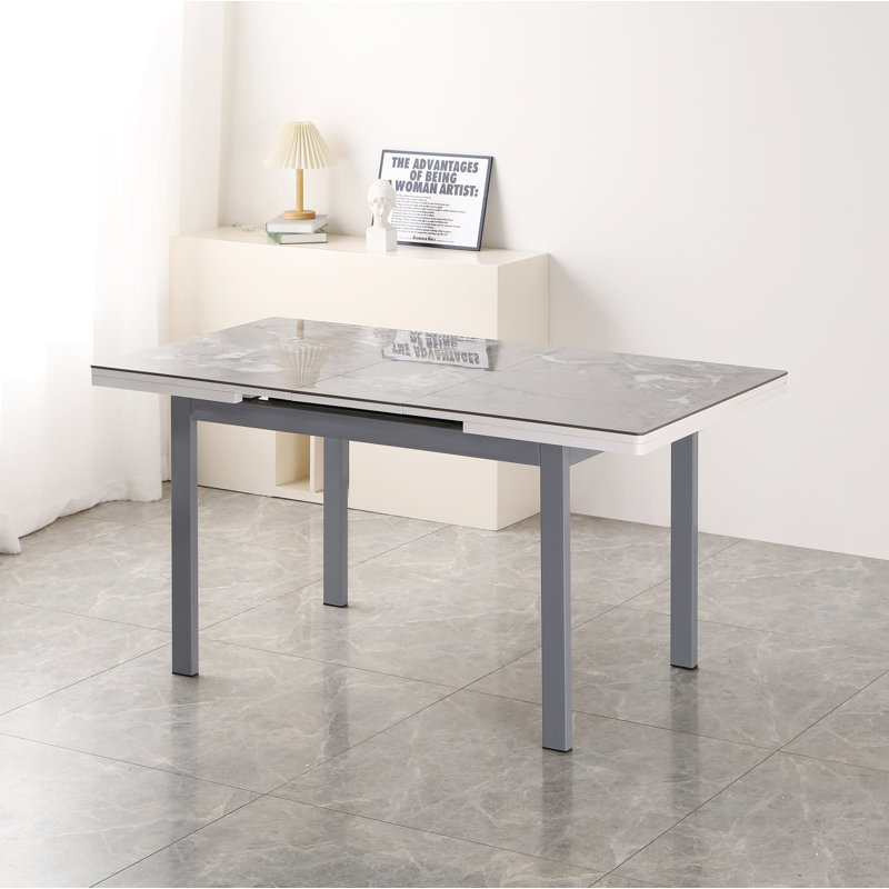 Sintered Stone Extending Dining Table, Grey