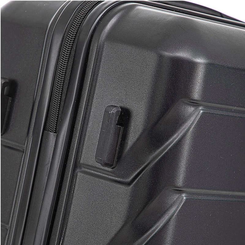 Grand bagage à carreaux en plastique dur 28 pouces ABS - Surface résistante aux égratignures Quatre roues multidirectionnelles, avec serrure à combinaison et crochets latéraux. (Noir)