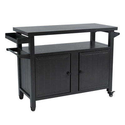 BBQ Grill Storage Cart/Bin, Grill Carts Outdoor Storage Cabinet With Wheels 51.67