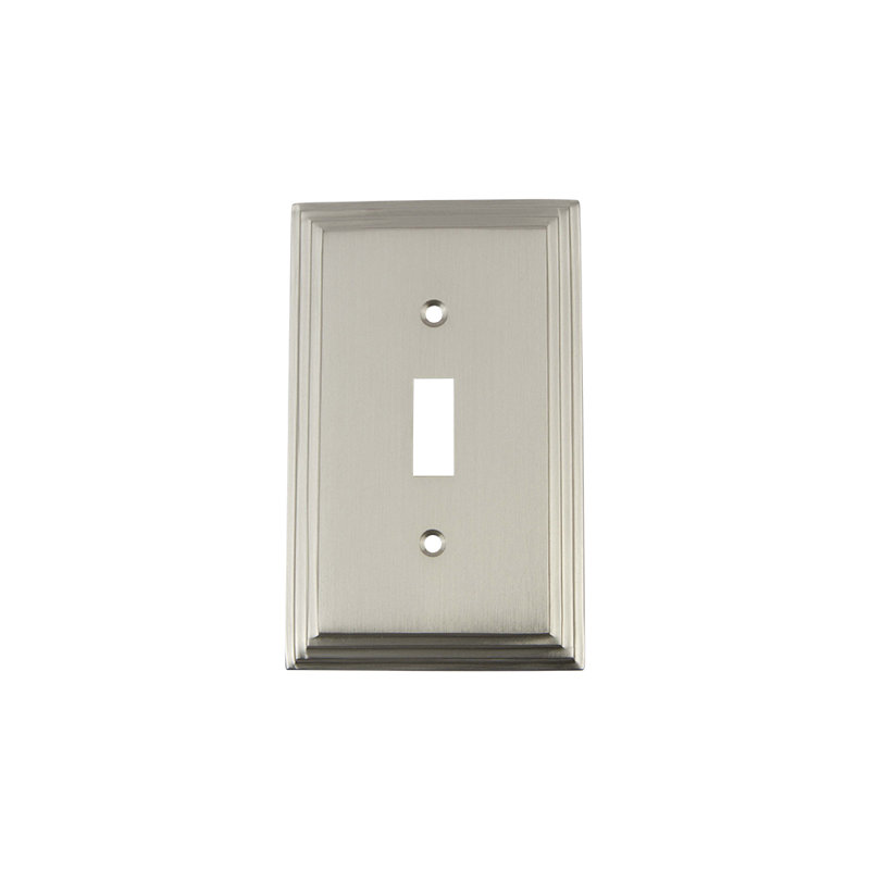 Deco 1-Gang Toggle Light Switch Wall Plate, Satin Nickel