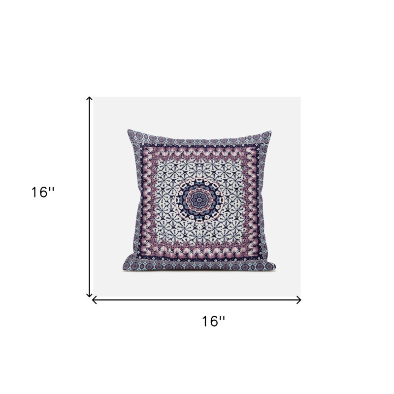 Coussin décoratif intérieur 16 po x 16 po, Gris / rose