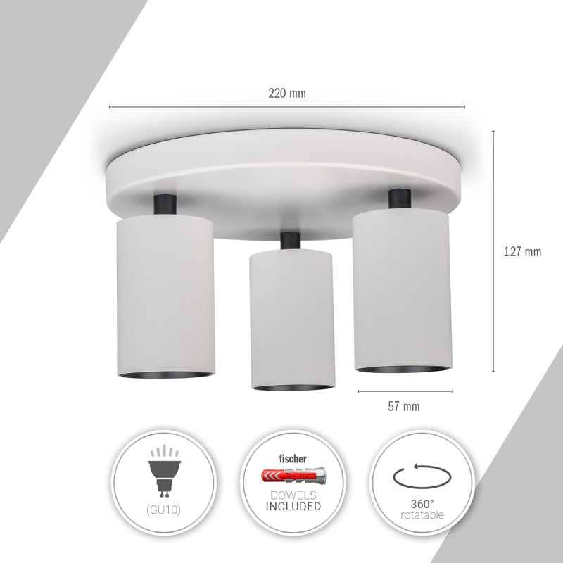 Ishmam Ceiling Spotlight, White