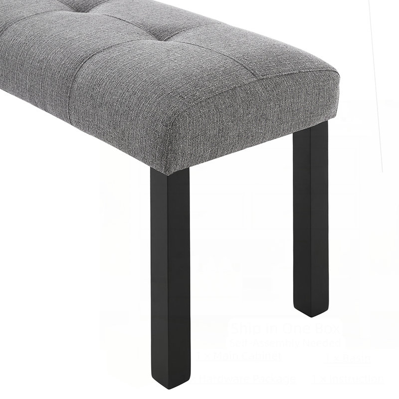 Banc de salle à manger rembourré Modern, Gris