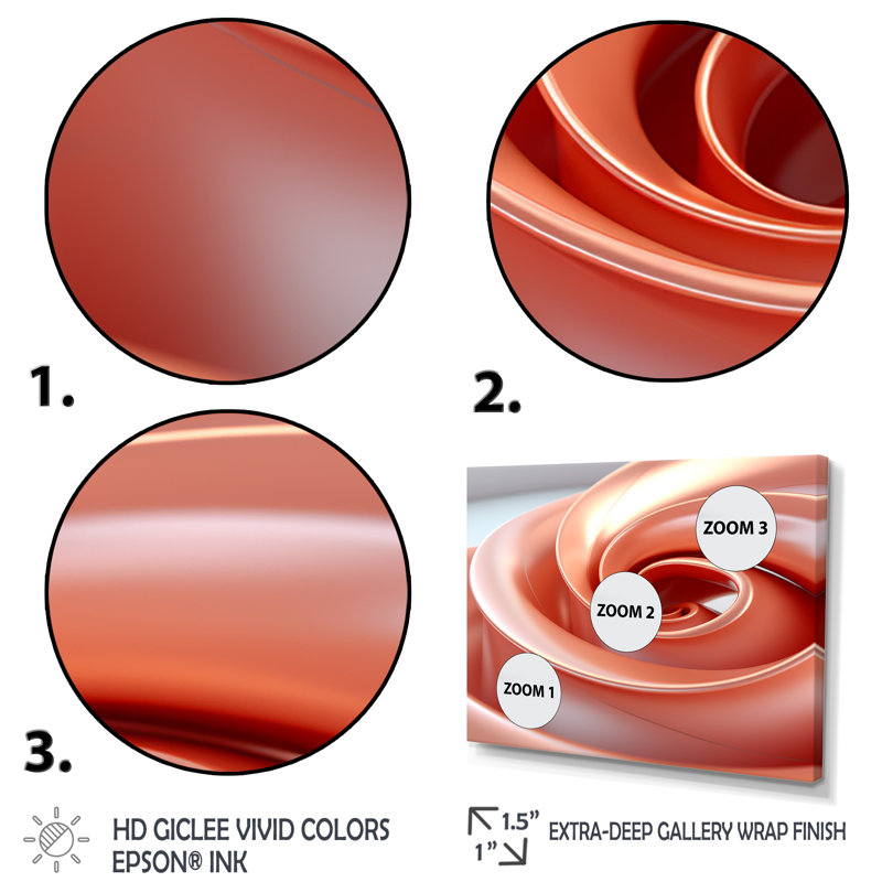 Abstrait tourbillon apaisant orange - art mural géométrique, Cadre d'angle fermé noir, H 34 po x l 44 po x P 1,5 po