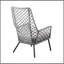 Chaise longue d'extérieur en acier Marco avec corde grise et coussin gris-218820214