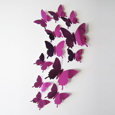 Wall Stickers Decal Butterflies Mirror Wall Art Home Decors Green