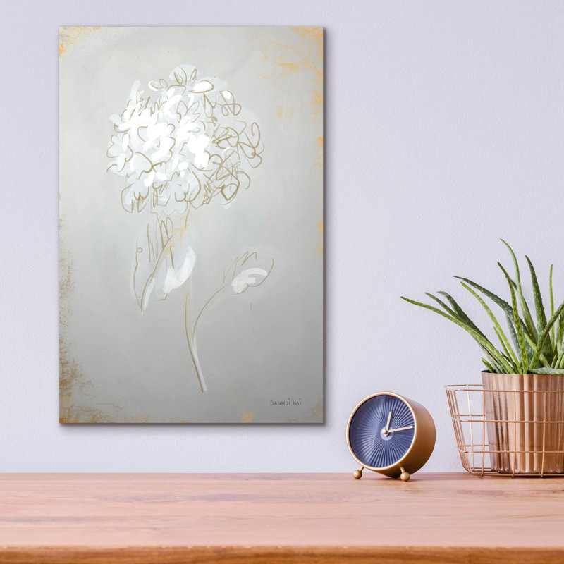  'White Floral Sketch 1' by Danhui Nai Acrylic Glass Wall Art, 24" x 36", 16" H x 12" W x 0.13" D