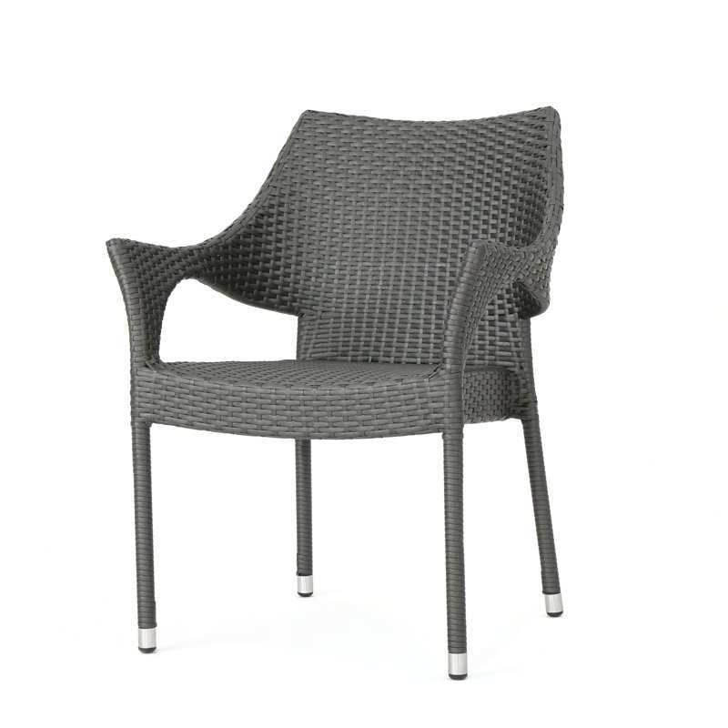 Licet Outdoor Stacking Dining Armchairs, Grey