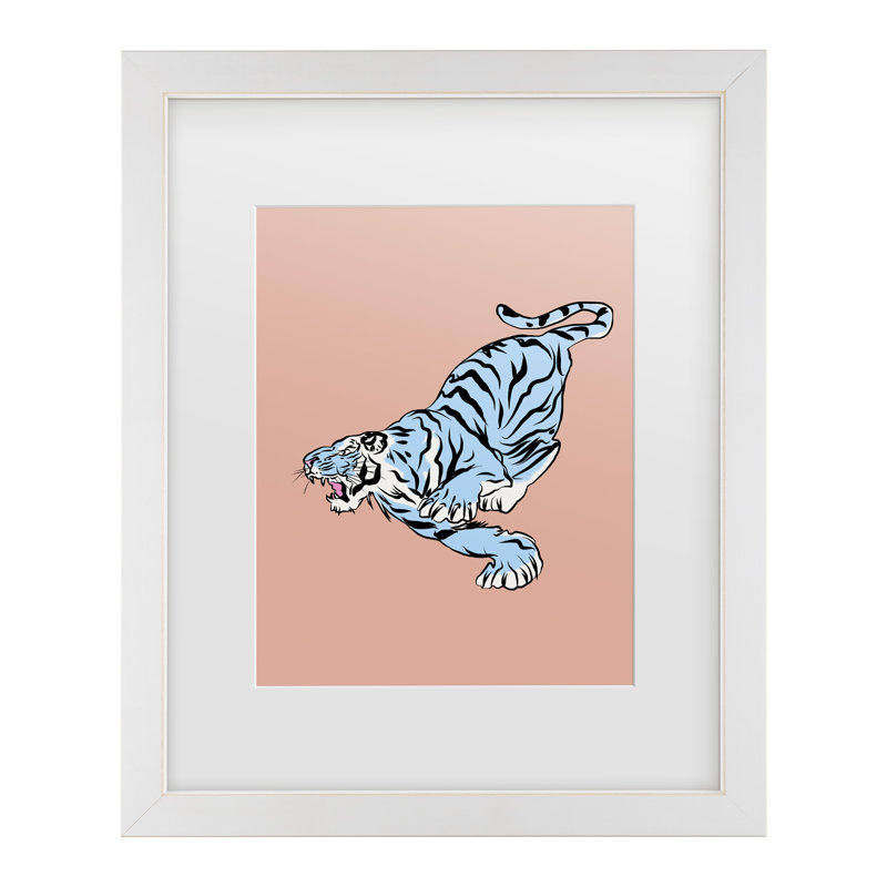 «Little Dean Chassing Tiger», art encadré, H 13 po x l 16 po, Cadre noir
