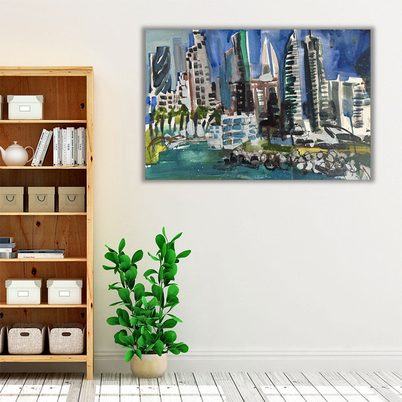 Bahrain Skyline - reproduction d'art sur toile, H 12 po x l 18 po