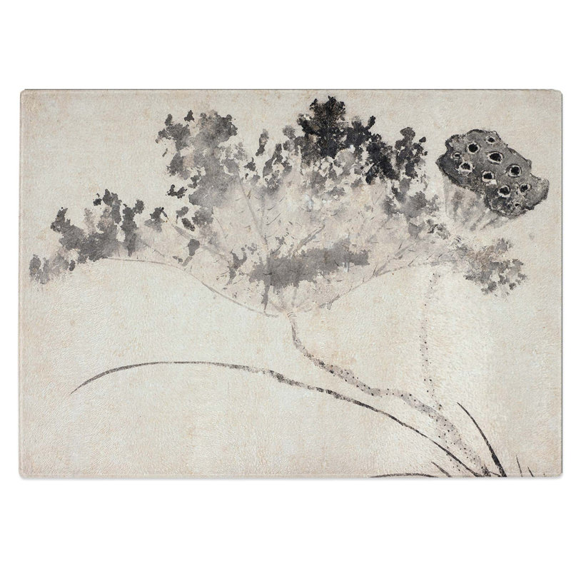 Glass Lotus Flower by Shen Zhou Chopping Board, 28.5 cm W x 20 cm L