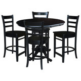 Counter Height Extendable Solid Wood Dining Set
