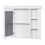 Armoire de rangement murale blanche 35 po x 28 po avec porte miroir, armoire de salle de bain moderne avec miroir, armoire à pharmacie avec 6 tablettes ouvertes-940033296