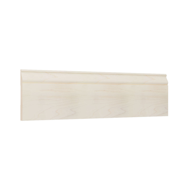 Moulure de base en bois massif de teinture pour bois franc massif de P 5/8 po x l 5 1/4 po x L 96 po., Érable