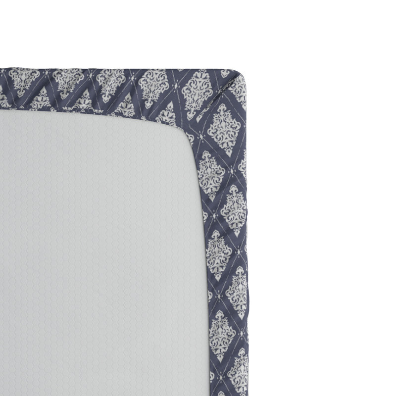 Microfiber Geometric Fitted Sheet, Queen Fitted Sheet