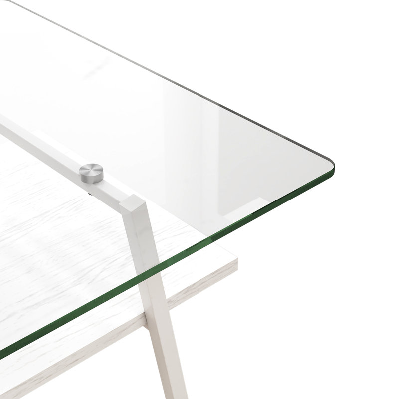 Table basse élégante avec pieds modernes en verre et en métal robuste pour le salon