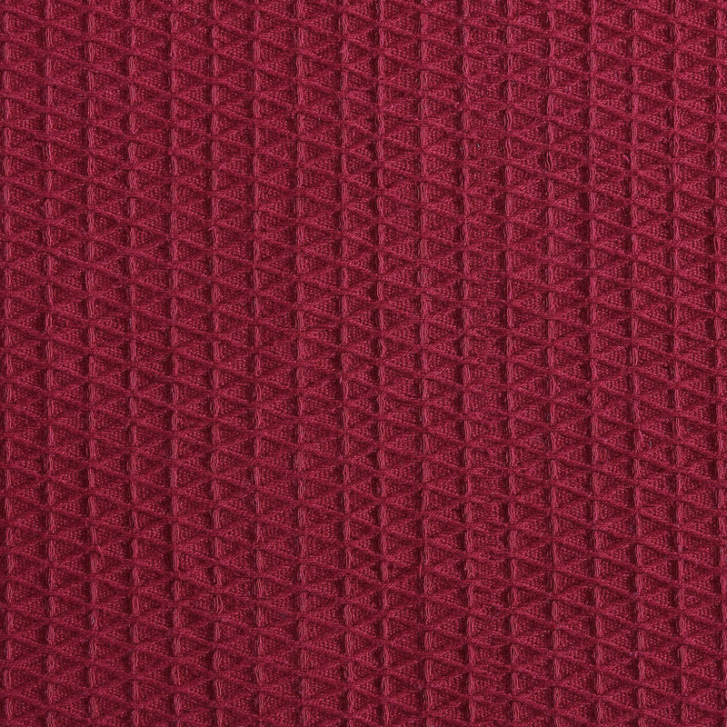 Baird Red Cotton Full Knitted Blanket with Textured Accent