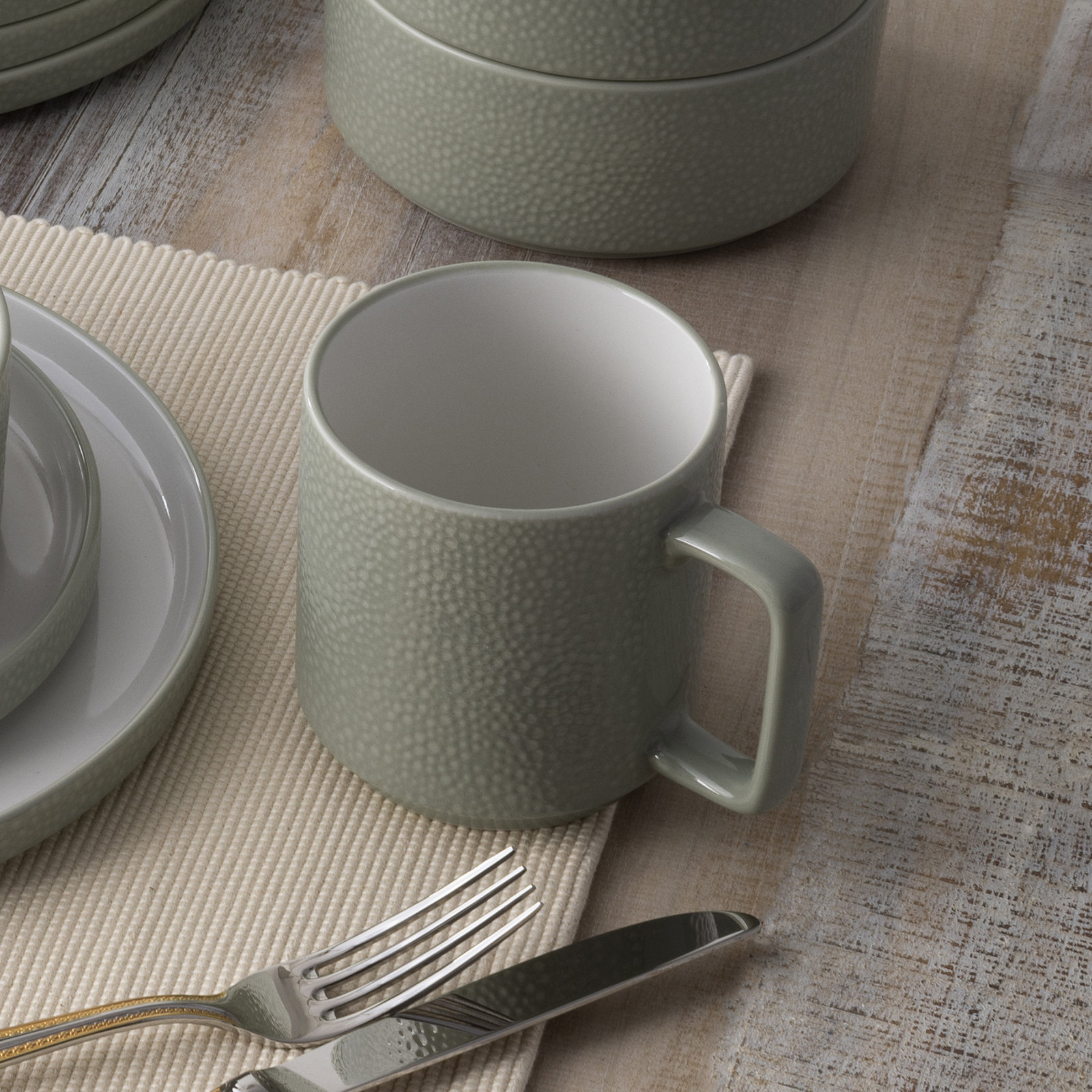 ColorStax Porcelain Dinnerware Set, Sage