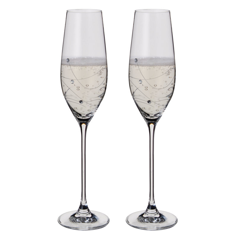 Dartington Crystal Glitz 210ml Glass Flute Set