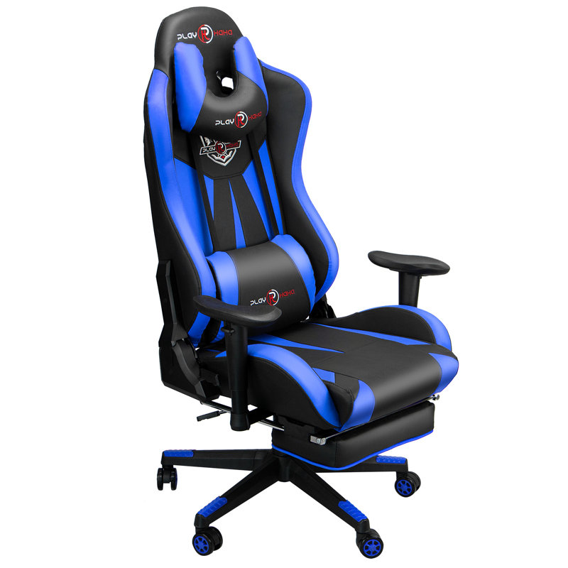 Fauteuil de jeu et de course Divger, Bleu / noir