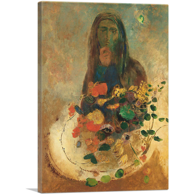 " Mystery " by Odilon Redon Painting Print, 40" H x 26" W x 0.75" D