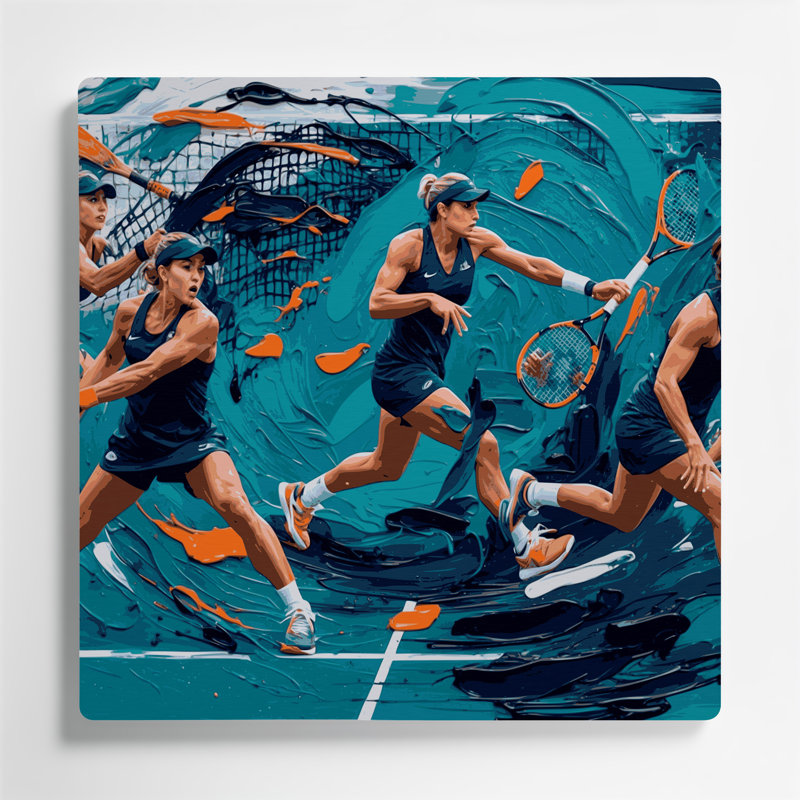 Art mural bleu sport, H 16 po x l 16 po x P 0,05 po