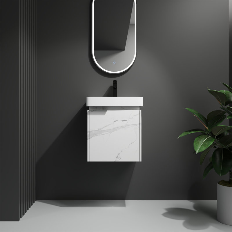 Wall-mounted Bathroom Vanity With Ceramic Sink
