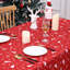 Christmas Tablecloth Red – Waterproof, Wipe Clean, Washable, Festive Snowflake Print, Durable for Indoor & Outdoor Use, Rectangular 54x79 Inch