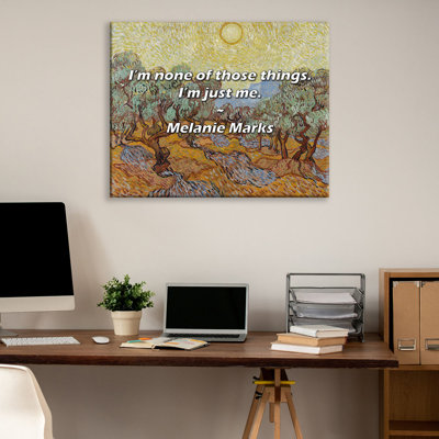 Artsy Quote "I’m none of those things. I’m just me." By Melanie Marks Gallery Wrapped Canvas