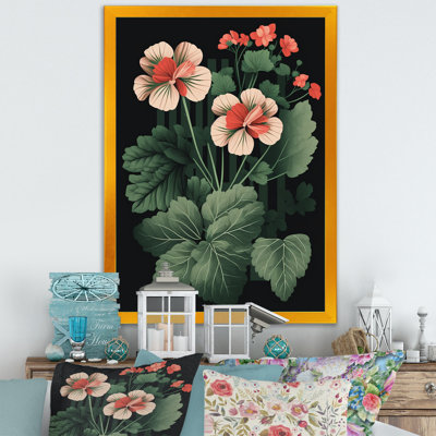 " Retro Geranium In Red And Green VI "