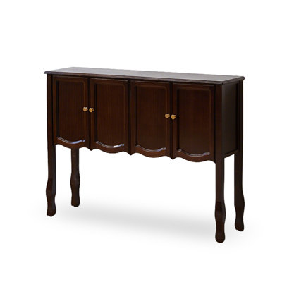 Dark Walnut Solid Wood Rectangular Console Table