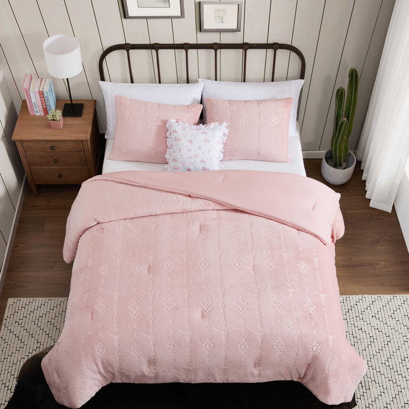 Ensemble d'édredon rose réversible Wrangler, Édredon simple très long + 2 pièces supplément