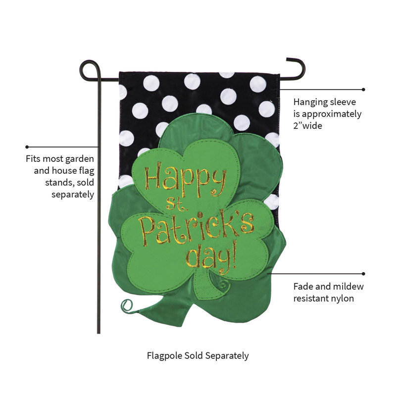 Drapeau de jardin dragon en polyester 18 x 13 po Dragon St. Clover
