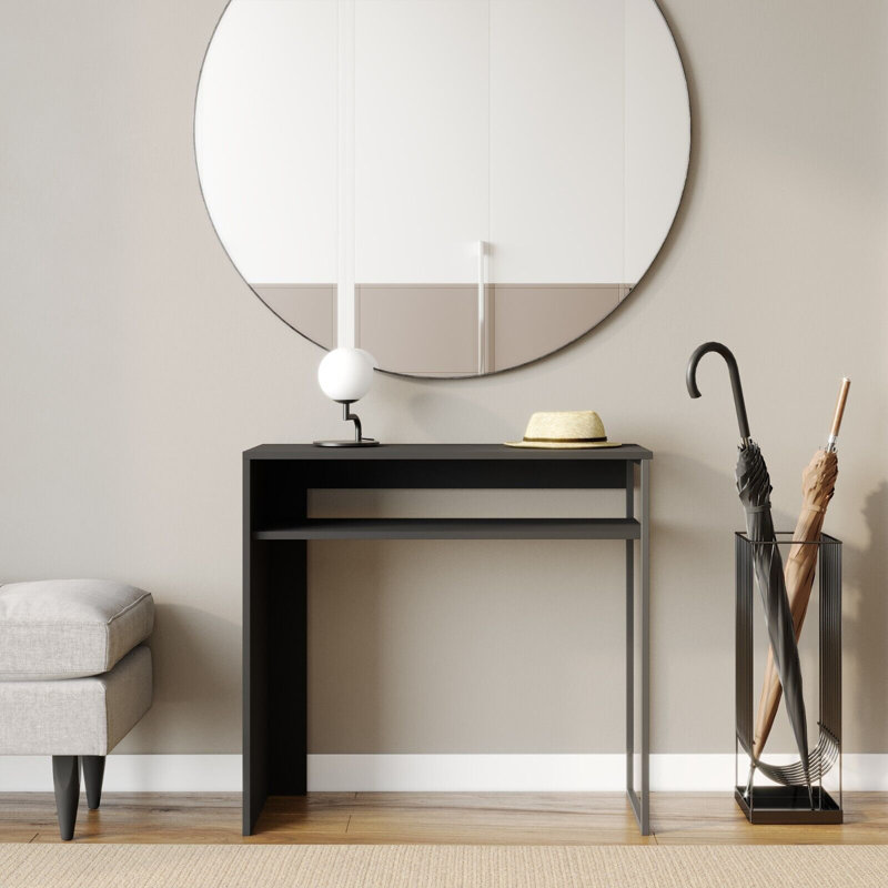 Quess 80cm Solid Wood Console Table, Black