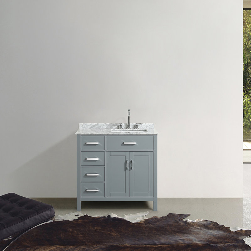 Ensemble de meuble-lavabo simple 37 po Bristol, Gris