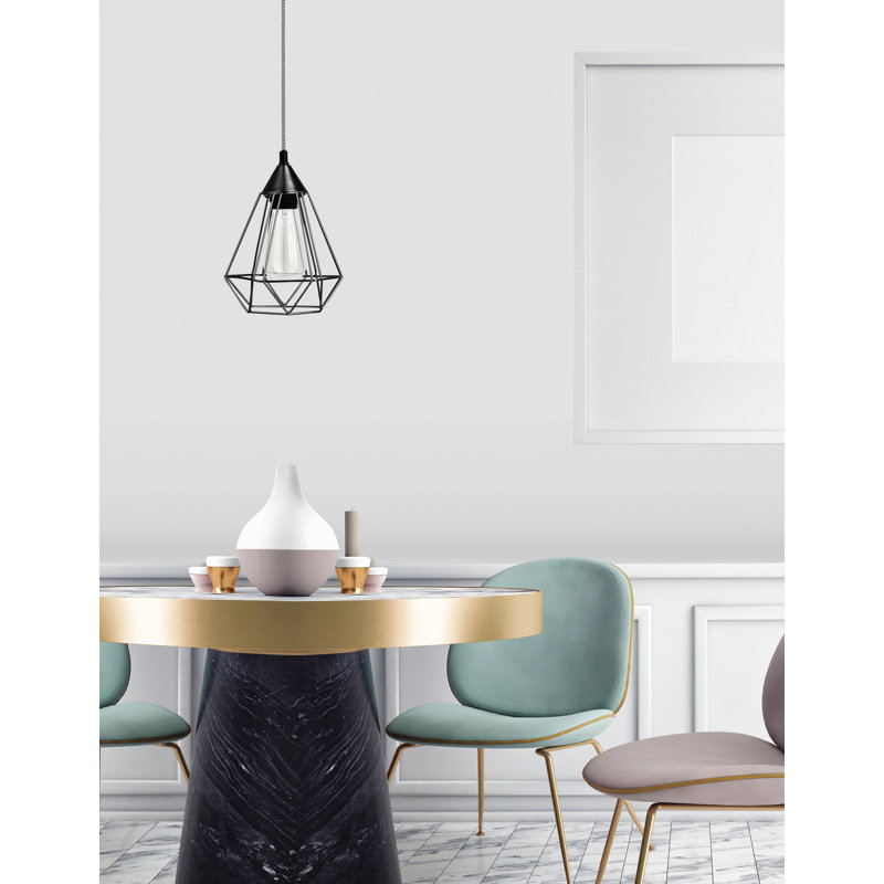 1 - Light Geometric Pendant, Black