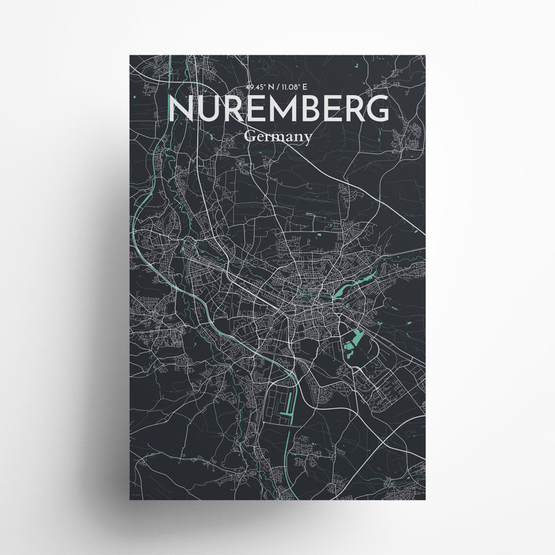 Nuremberg City Map In Dream - No Frame Print, 36cm H x 24cm W x 0.05cm D