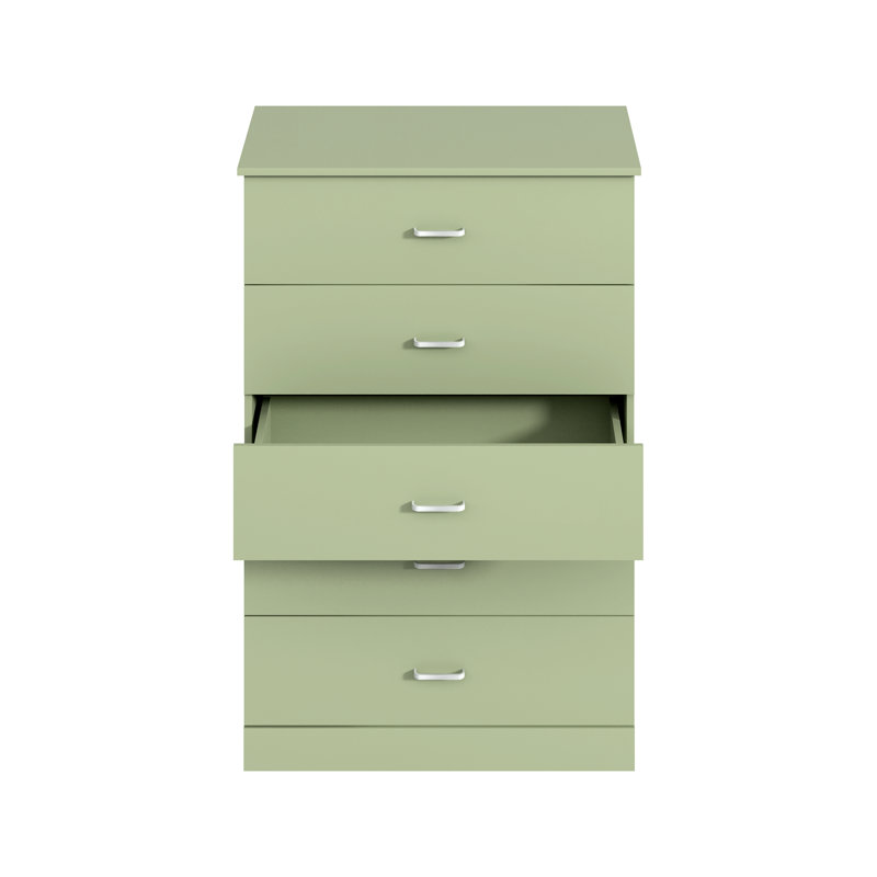 Commode 5 tiroirs Allyannah, Vert sauge