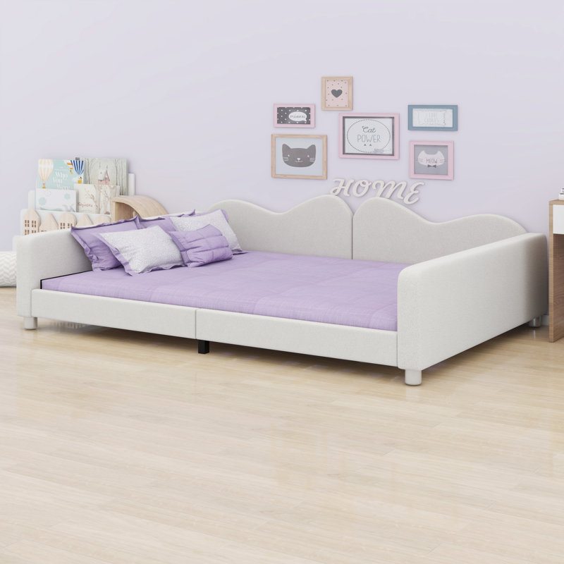 Elegant Cloud-Shaped Back Upholstered Daybed, White