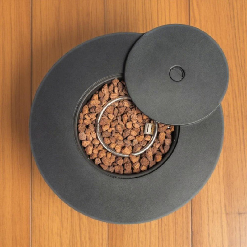 30inch Round Propane Fire Pit Table for Outdoor with Lid and Rocks 50000BTU