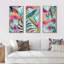 Fleurs tropicales rétro VI - 3 pièces, impression sur toile-207274155-207274150