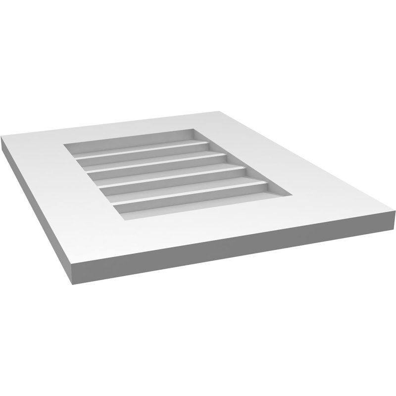 Vent à pignon rectangulaire en uréthane non-fonctionnel, H 20 po x l 16 po x P 1 po