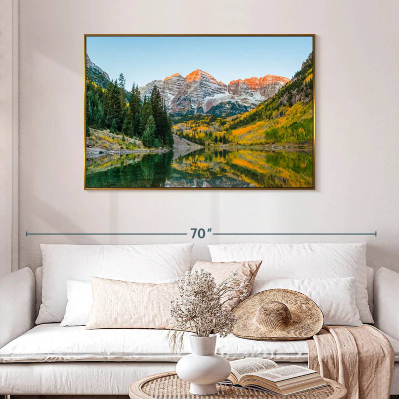 Marron en automne, 46 po x 31 po, Cadre flottant doré