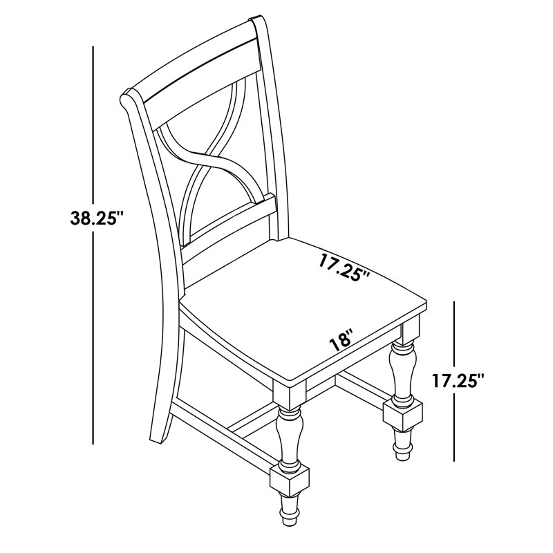 Iestyn 17.25'' H Solid Wood Side Chair, White/Gray