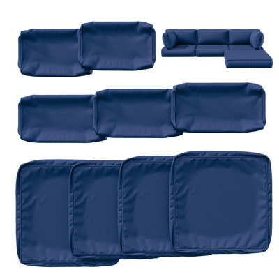 9 Pcs Outdoor Cushion Slipcovers All-Weather Patio Cushion Covers For Outdoor Furniture, Covers Only