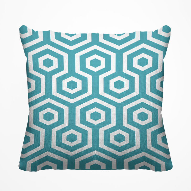 Housse et insert de coussin décoratif extérieur Hilton, H 17 po x l 17 po, Turquoise