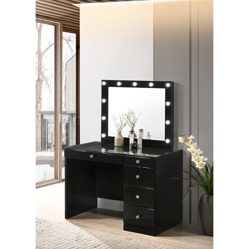 Meuble-lavabo noir pour salle de bain 3 pièces Ana