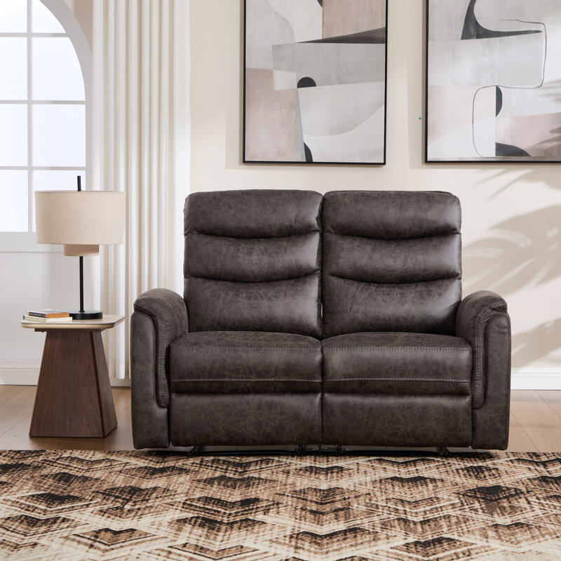 Canapé inclinable manuel rembourré 59 po Garst, Taupe Grey