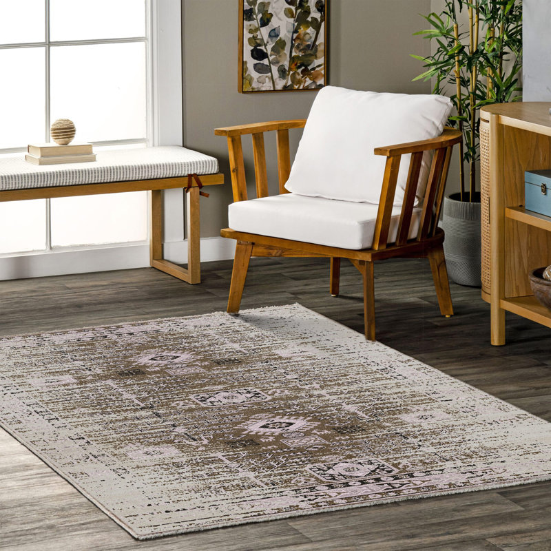 Tapis en chenille de coton oriental beige et vert rétro Vintage, Tapis de couloir 2 pi 8 po x 16 pi 5 po