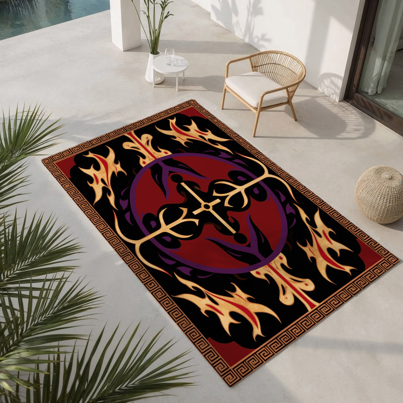 Tapis intérieur et extérieur Luminous Fleur, Rectangle 4pi x 6 pi